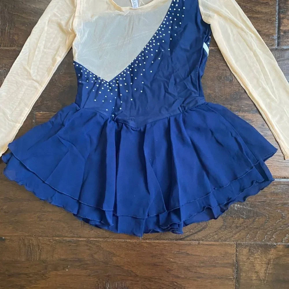 NWT!  Long Sleeve Gymnastics Dance Costume in Blue - Size 8